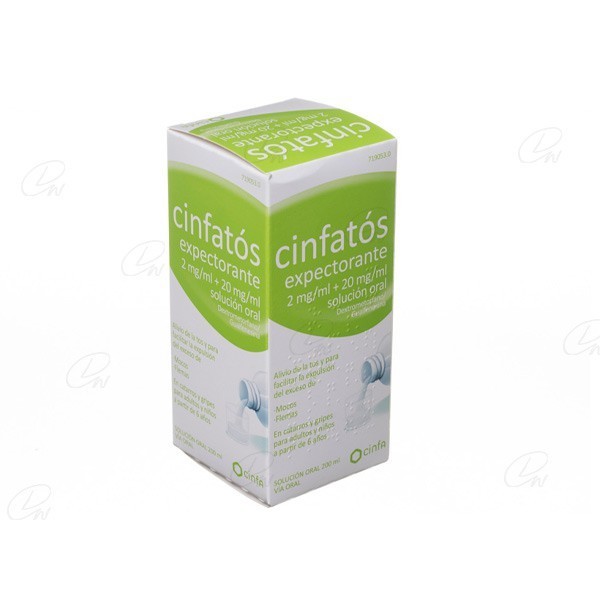 CINFATOS EXPECTORANTE 2 mg/ml + 20 mg/ml SOLUCION ORAL, 1...