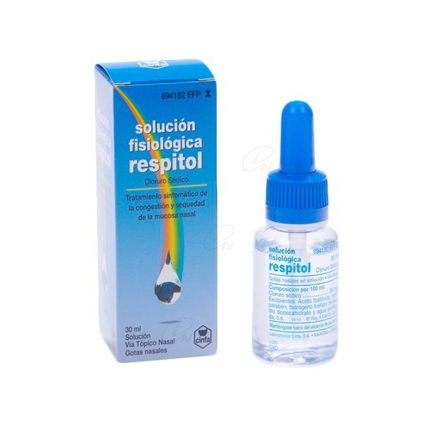 SOLUCION FISIOLOGICA RESPITOL 8,5 mg/ml GOTAS NASALES, 1 frasco de 30 ml