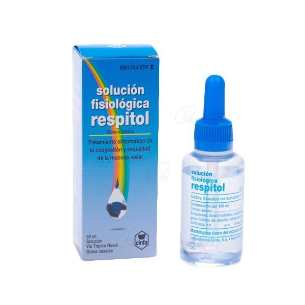 SOLUCION FISIOLOGICA RESPITOL 8,5 mg/ml GOTAS NASALES, 1 frasco de 50 ml