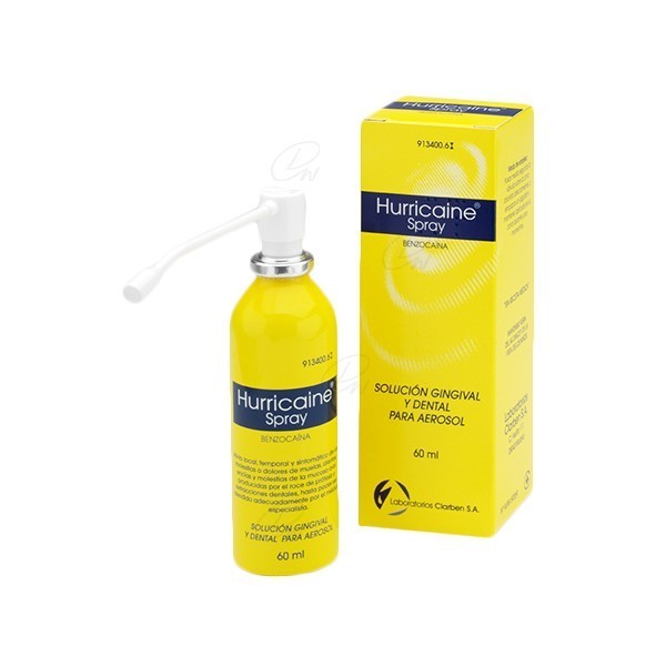 HURRICAINE SPRAY 200 mg/ml SOLUCION PARA PULVERIZACION BUCAL, 1 frasco de 60 ml