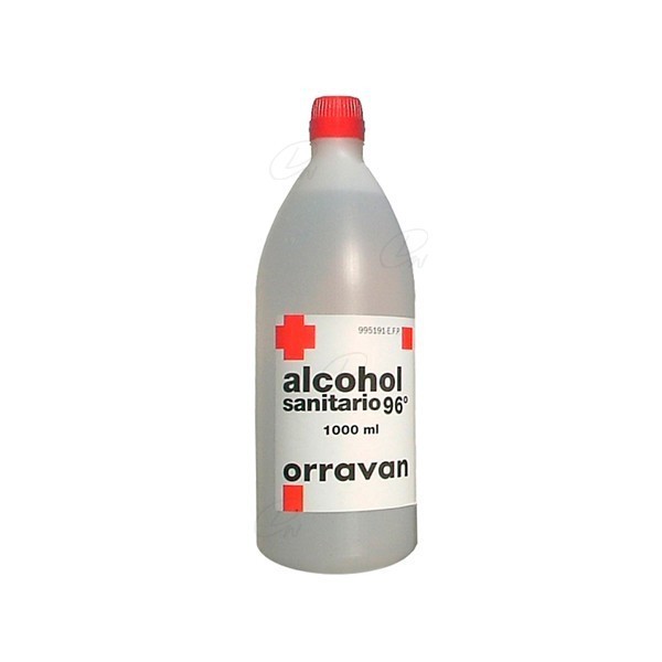 ALCOHOL 96º SANITARIO ORRAVAN, 1 frasco de 1.000 ml
