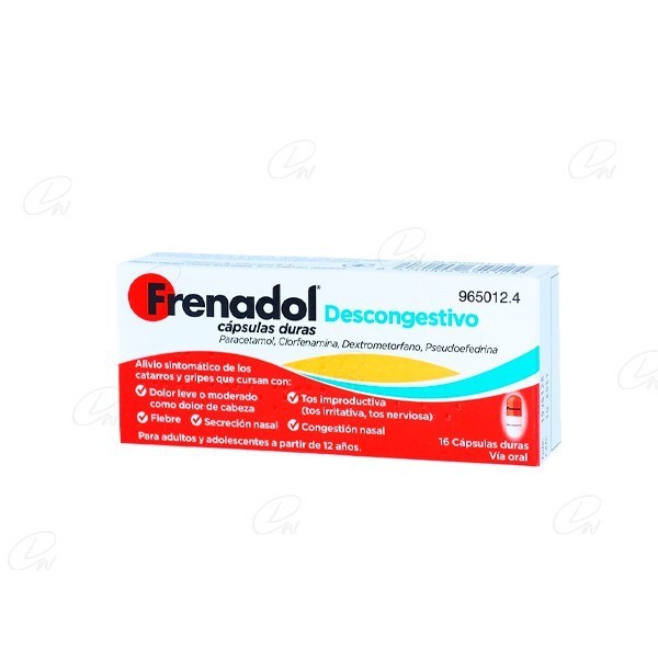 FRENADOL DESCONGESTIVO CAPSULAS DURAS, 6 cápsulas