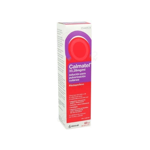 CALMATEL 33,28 mg/ml SOLUCIÓN PARA PULVERIZACIÓN CUTÁNEA, 1 envase pulverizador de 60 ml