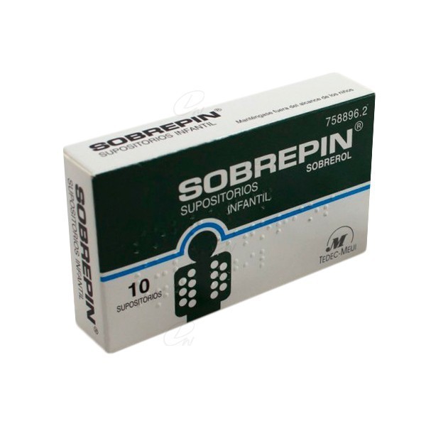 SOBREPIN infantil 100 mg supositorios, 10 supositorios