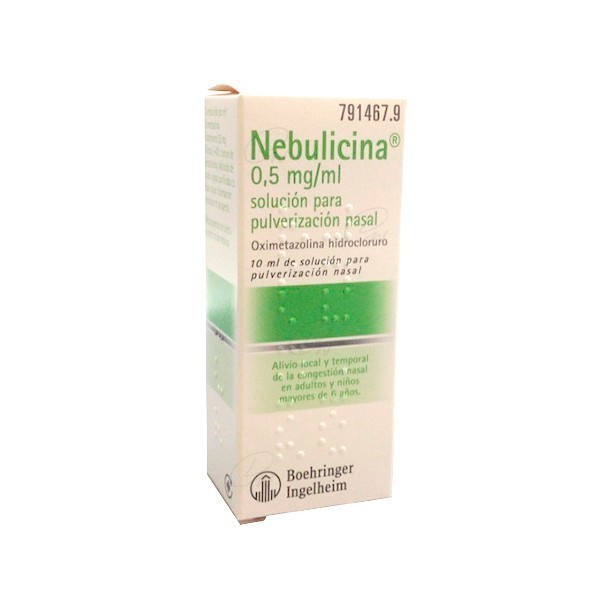 NEBULICINA 0,5 mg/ml SOLUCIÓN PARA PULVERIZACIÓN NASAL, 1 envase pulverizador de 10 ml
