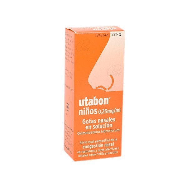 UTABON NIÑOS 0,25 mg/ml GOTAS NASALES EN SOLUCION, 1 frasco de 15 ml