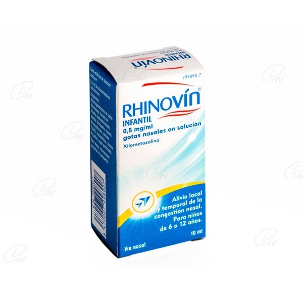RHINOVÍN INFANTIL 0,5 MG/ML GOTAS NASALES EN SOLUCIÓN, 1 frasco de 10 ml