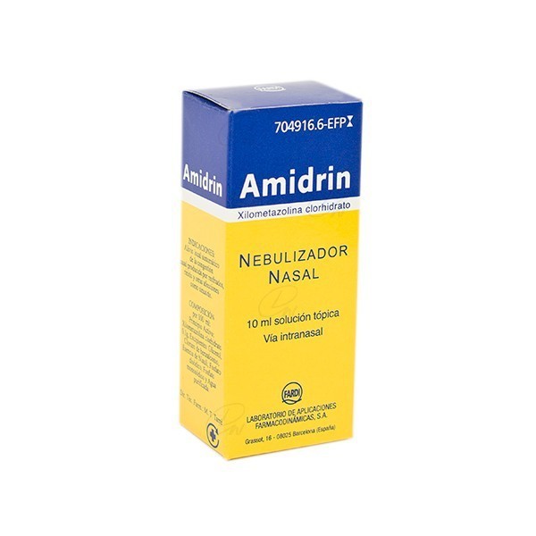 AMIDRIN 1 mg/ml SOLUCION PARA PULVERIZACION NASAL, 1 frasco de 15 ml