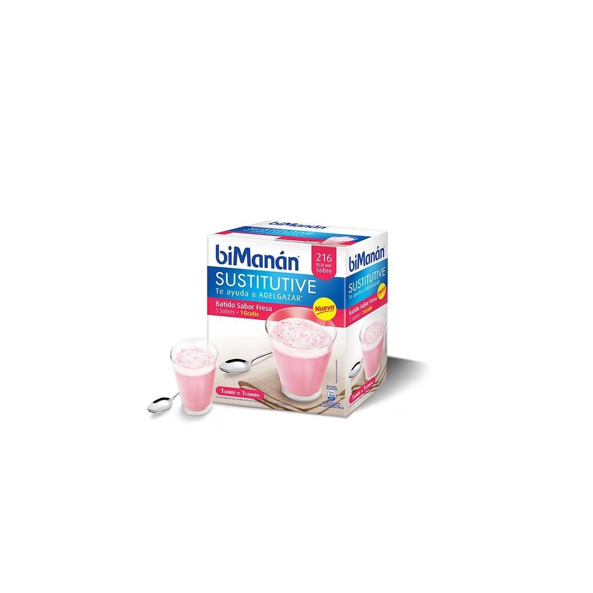 bimanan sustitutive batido fresa 6 sobres