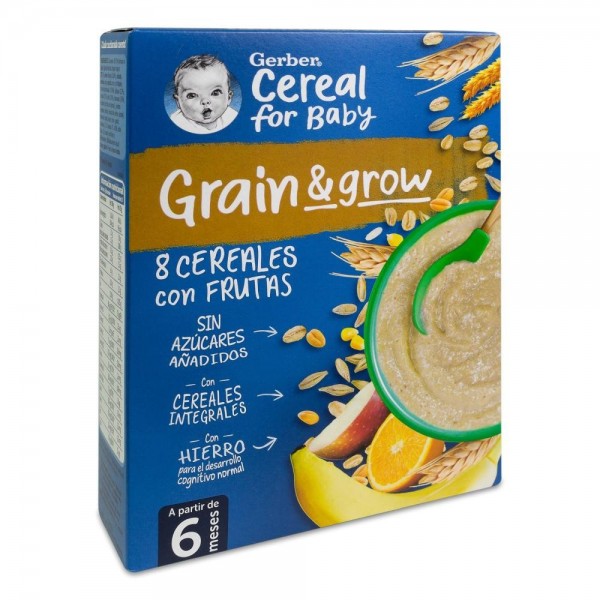 gerber 8 cereales fruta 1 estuche 250 g