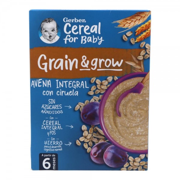 gerber avena con ciruela 1 estuche 250 g