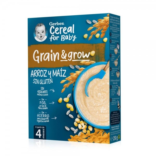 gerber maiz y arroz sin gluten 1 estuche 250 g