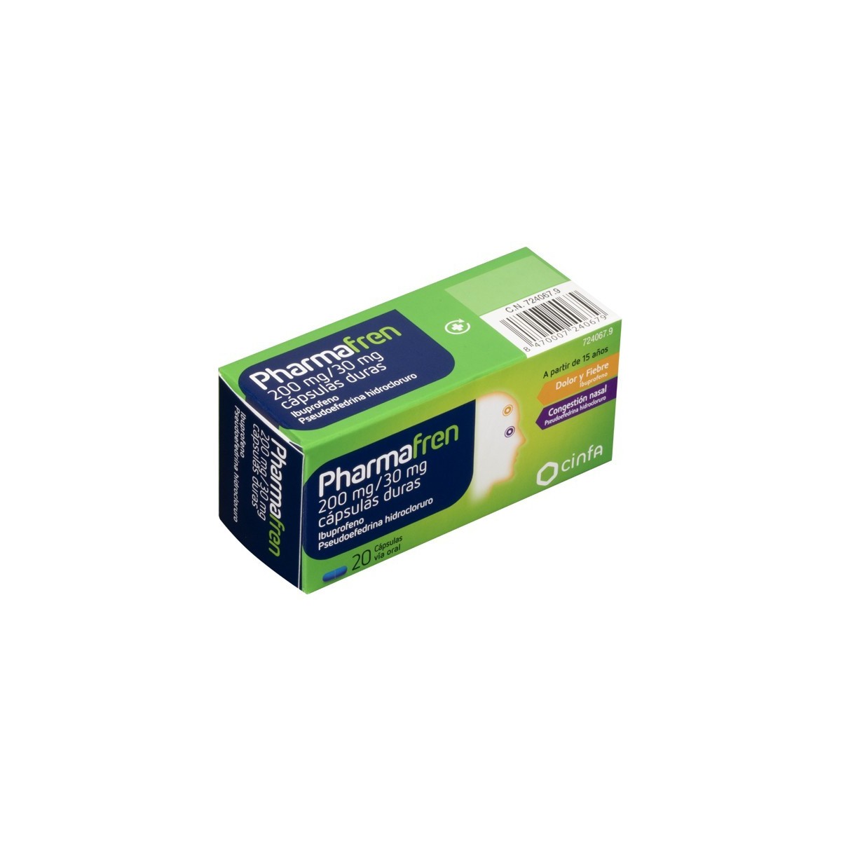 PHARMAFREN 200/30 MG 20 CAPSULAS DURAS