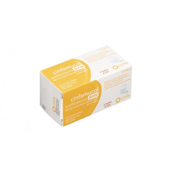 CINFAMUCOL ACETILCISTEINA 600 MG 10 COMPRIMIDOS EFERVESCENTES