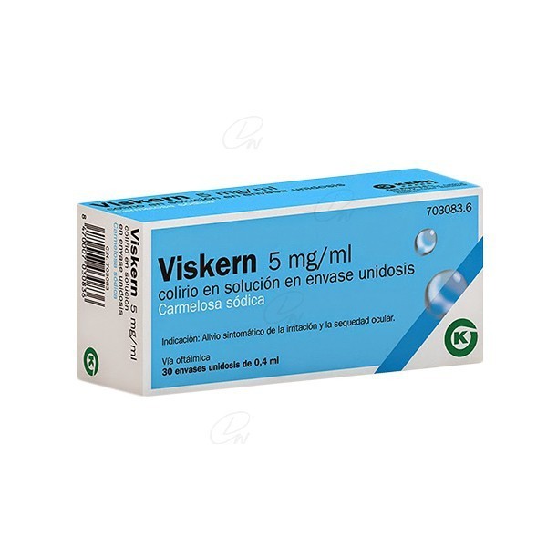 ViSKERN 5 MG/ML COLIRIO EN SOLUCION EN ENVASE UNIDOSIS, 30 envases unidosis de 0,4 ml