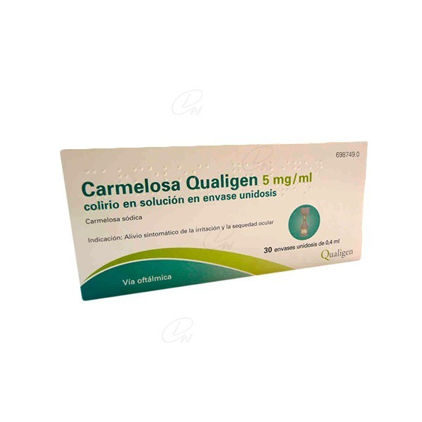 CARMELOSA QUALIGEN 5 MG/ML COLIRIO EN SOLUCION EN ENVASES 30 UNIDOSIS 0.4 ML