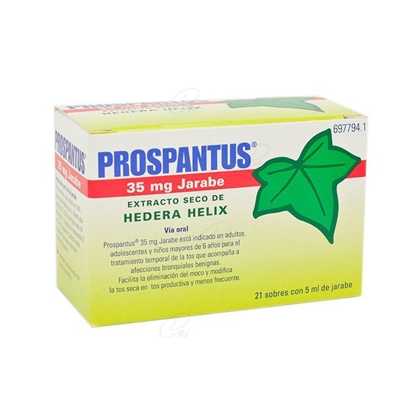 PROSPANTUS 35 MG JARABE, 21 sobres de 5 ml