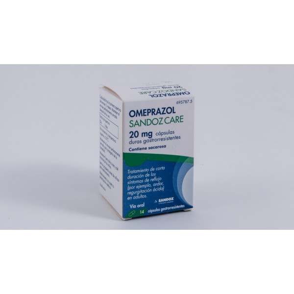 OMEPRAZOL SANDOZ CARE EFG 20 MG 14 CAPSULAS GASTRORRESISTENTES (FRASCO)