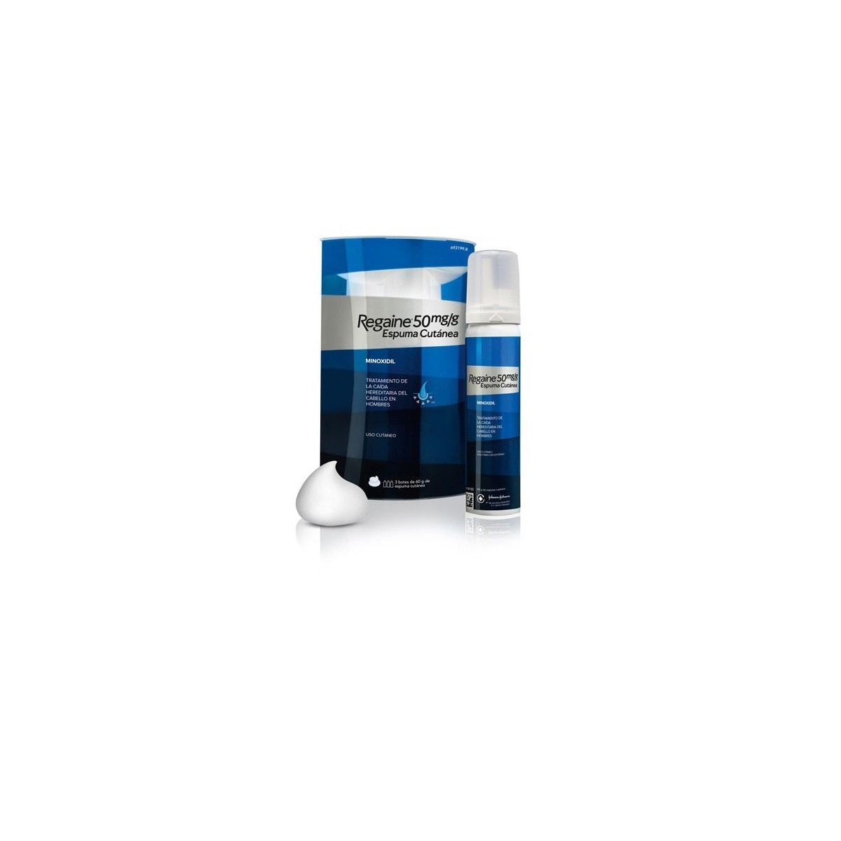 REGAINE 50 MG/G ESPUMA CUTANEA, 3 tubos de 60 g