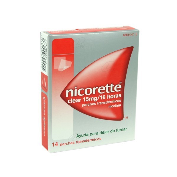NICORETTE CLEAR 15 mg/16 HORAS PARCHES TRANSDERMICOS, 14 parches