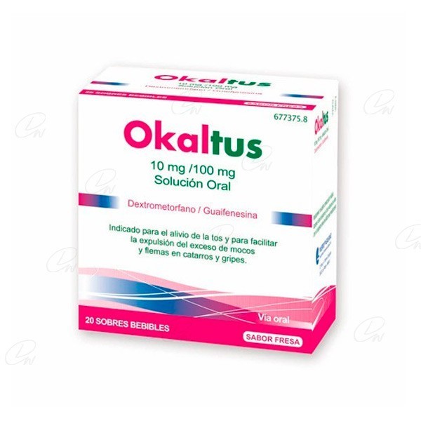 OKALTUS 10 mg/100 mg SOLUCION ORAL, 20 sobres