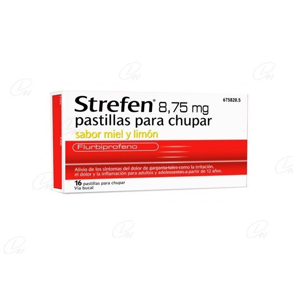 STREFEN 8,75 mg PASTILLAS PARA CHUPAR SABOR MIEL Y LIMON, 16 pastillas