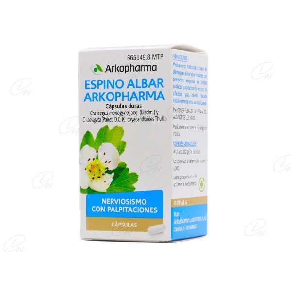 ARKOCAPSULAS ESPINO ALBAR 350 mg CAPSULAS DURAS, 48 cápsulas
