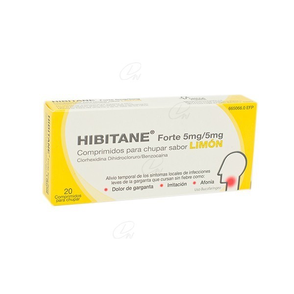 HIBITANE 5 mg/5 mg COMPRIMIDOS PARA CHUPAR SABOR LIMON,...