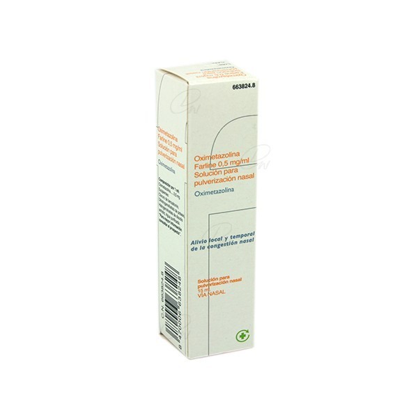 OXIMETAZOLINA FARLINE  0,5 mg/ml SOLUCION PARA PULVERIZACION NASAL, 1 frasco de 15 ml