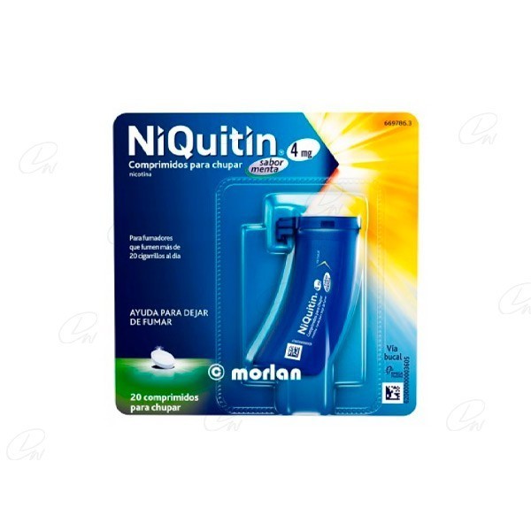 NIQUITIN 4 mg COMPRIMIDOS PARA CHUPAR SABOR MENTA, 20 comprimidos