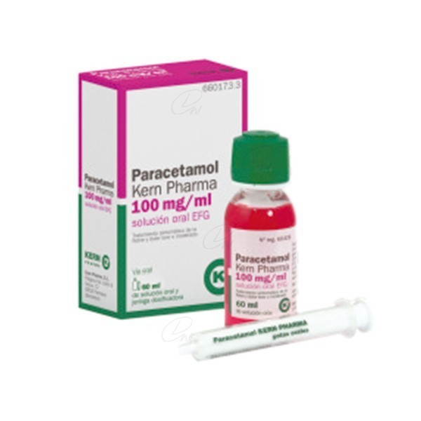 PARACETAMOL KERN PHARMA 100 mg/ml GOTAS ORALES EN SOLUCION EFG, 1 frasco de 60 ml