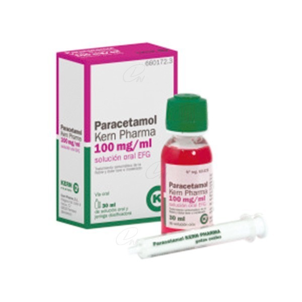 PARACETAMOL KERN PHARMA 100 mg/ml GOTAS ORALES EN SOLUCION EFG, 1 frasco de 30 ml