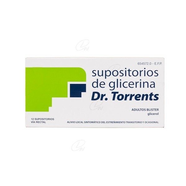 SUPOSITORIOS GLICERINA DR. TORRENTS ADULTOS BLISTER, 12 supositorios