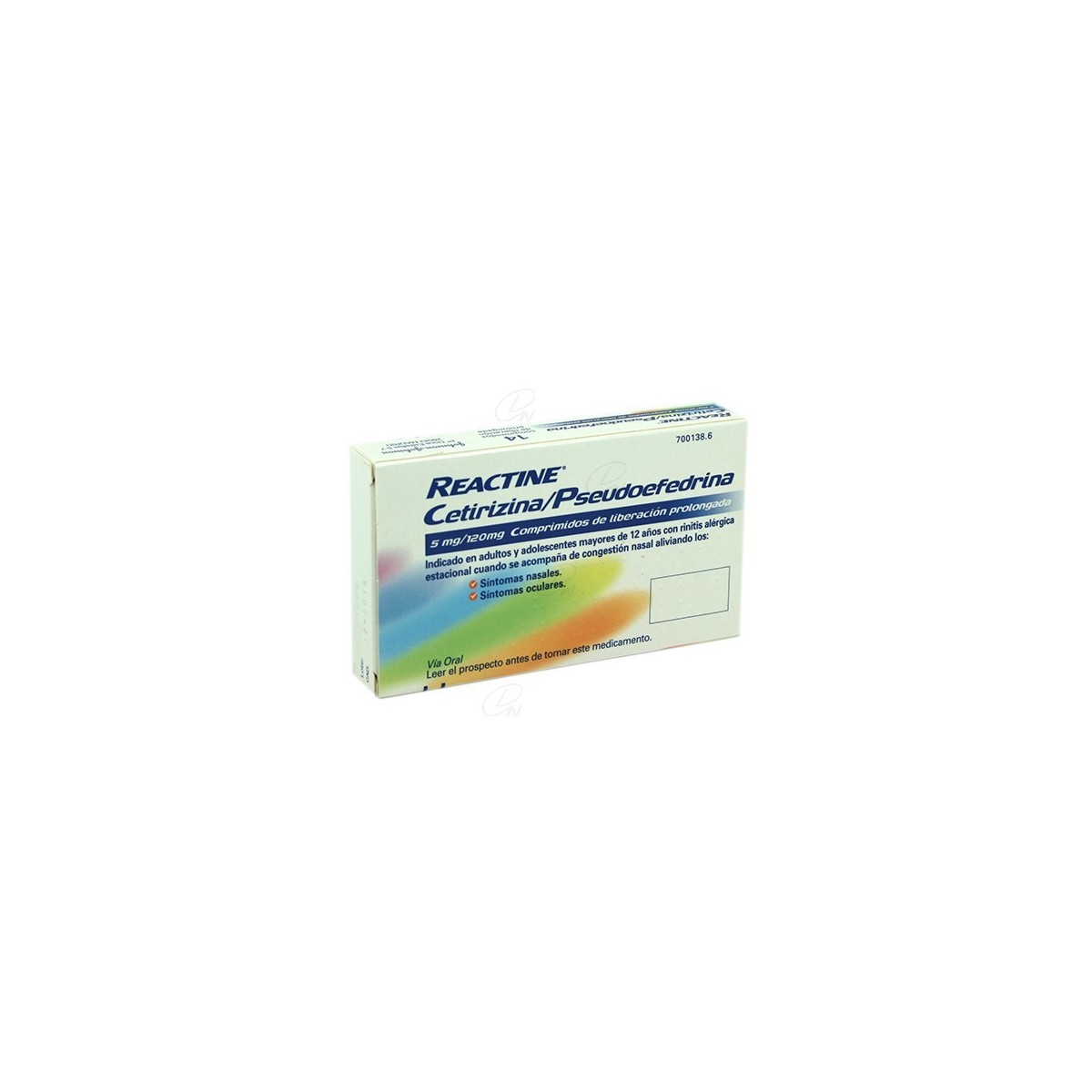 REACTINE CETIRIZINA/PSEUDOEFEDRINA 5mg/120mg...