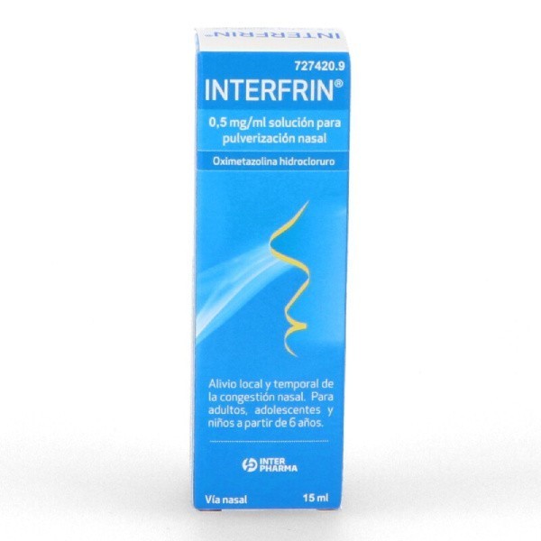 SINPIR 0,5 mg/ml SOLUCION PARA PULVERIZACION NASAL, 1 envase pulverizador de 15 ml