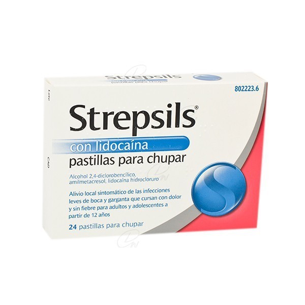 STREPSILS CON LIDOCAINA PASTILLAS PARA CHUPAR, 24 pastillas