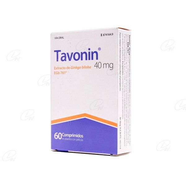 TAVONIN  40 MG COMPRIMIDOS RECUBIERTOS CON PELICULA, 60 comprimidos