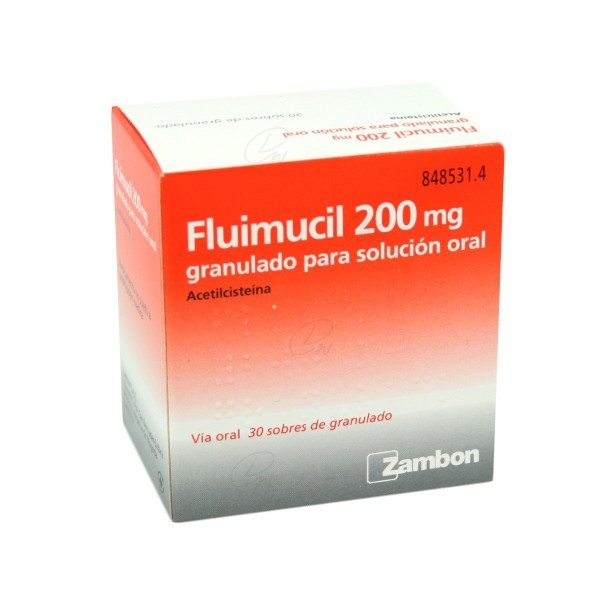 FLUIMUCIL 200 mg GRANULADO PARA SOLUCION ORAL, 30 sobres