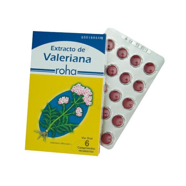 EXTRACTO DE VALERIANA ROHA 140 mg COMPRIMIDOS RECUBIERTOS, 6 comprimidos